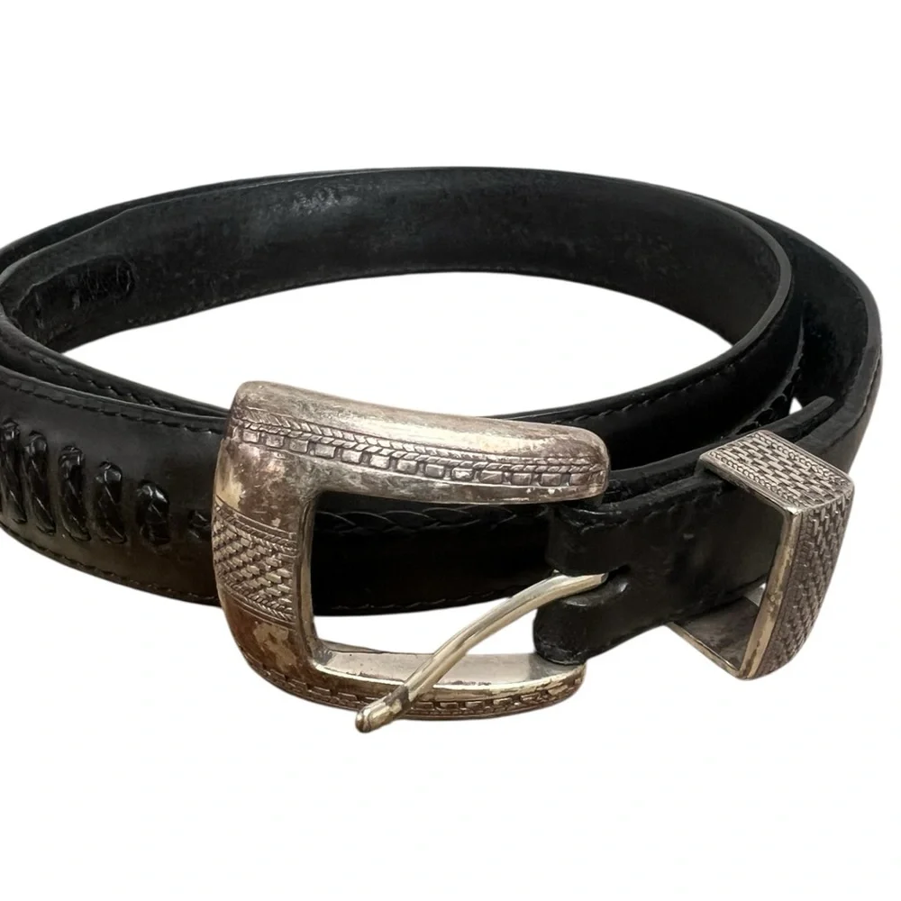 Brighton (3) Leather Buckle Belts. 2 black. 1 brown. SZ. 38 & 40
